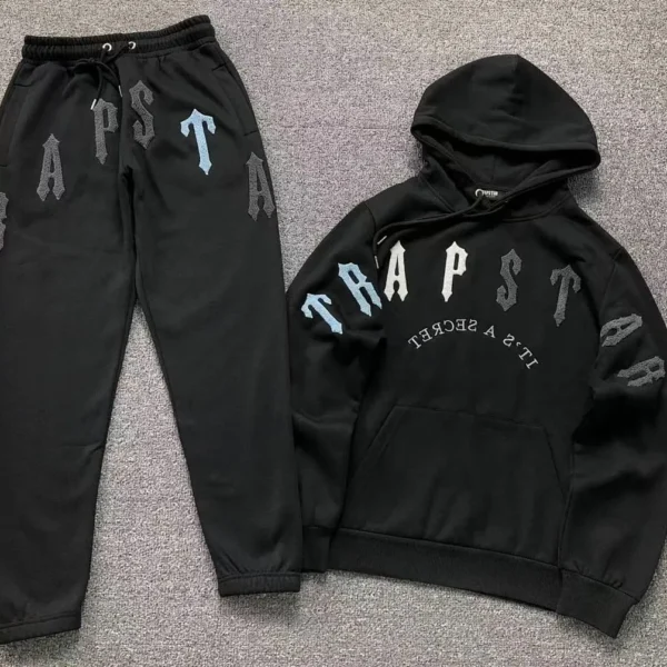 TRAPSTAR Scattered Letter Print Blue Trousers Hoodie 111272463