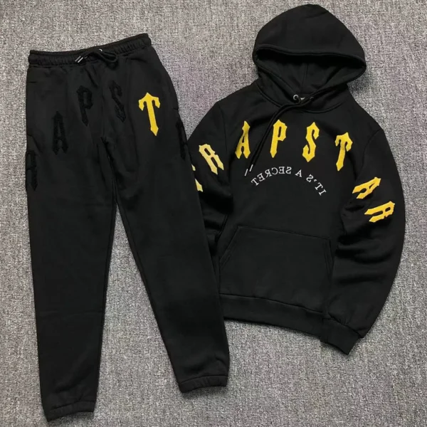 TRAPSTAR Scattered Letter Print Yellow Trousers Hoodie 111272363