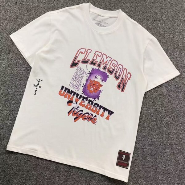 TRAVIS SCOTT Clemson Tigers College T-Shirt (White)