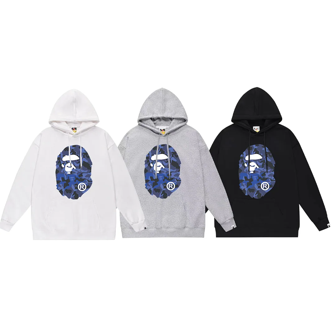 BAPE Black Camo Ape Head Blue Hoodie product photo 3
