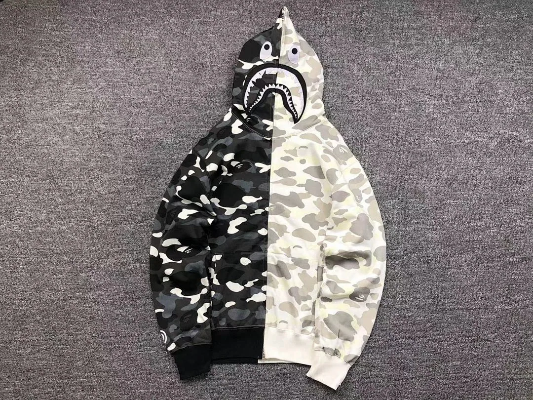 BAPE Black Shark Full Zip Split Camo Hoodie product photo 3