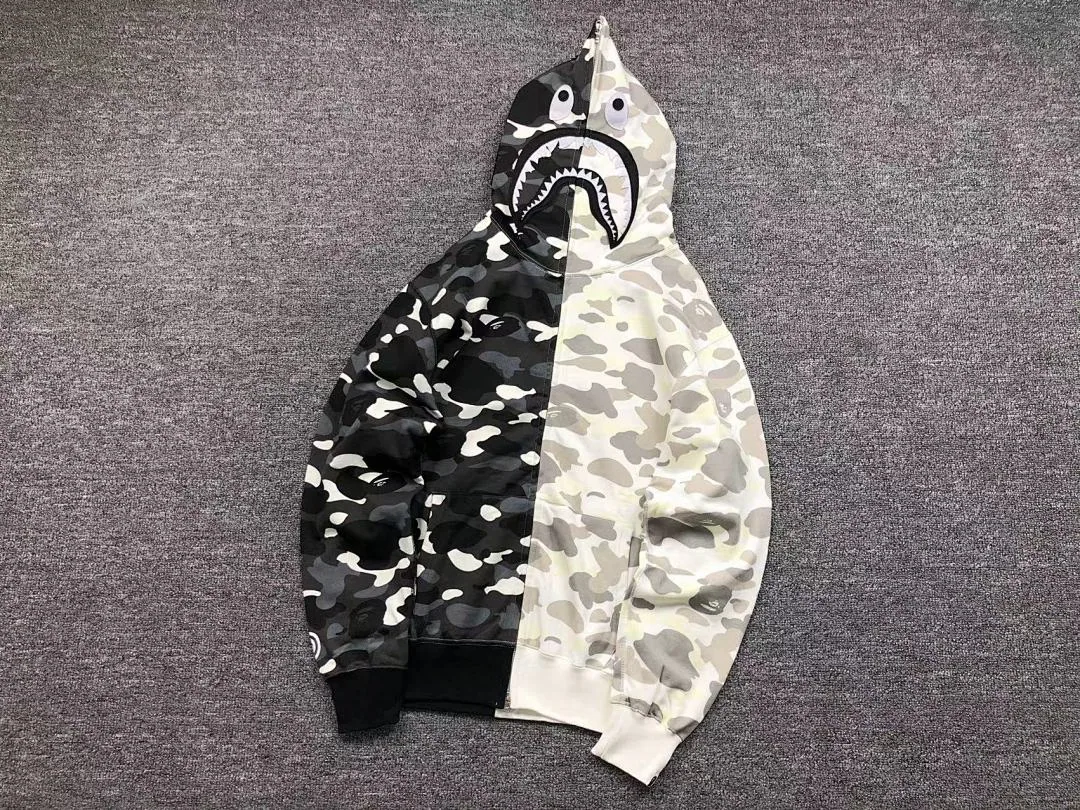 BAPE Black Shark Full Zip Split Camo Hoodie product photo 4