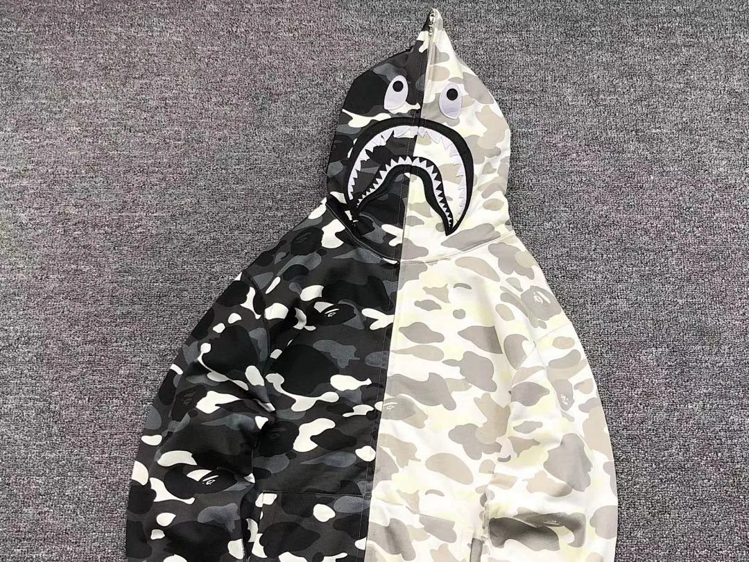 BAPE Black Shark Full Zip Split Camo Hoodie product photo 6
