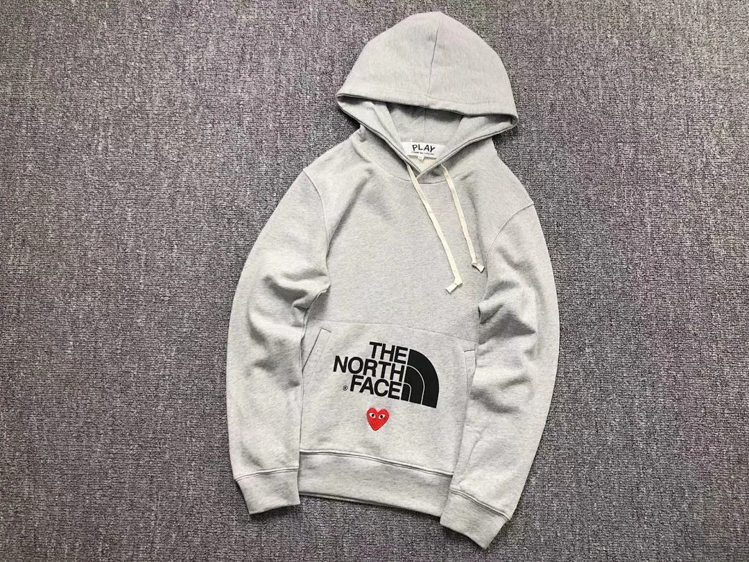 CDG Grey North Face Hoodie product photo 4
