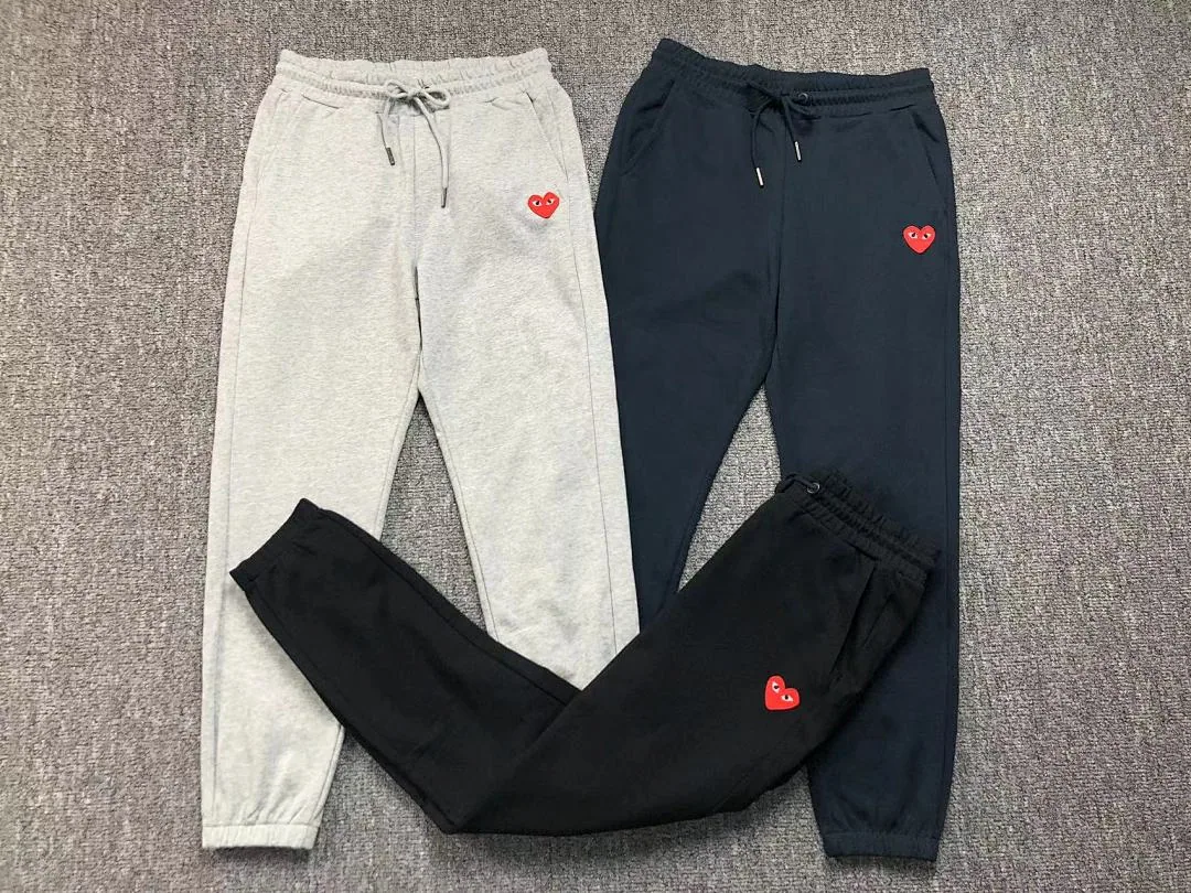 CDG Grey & Navy Heart Sweatpants Trousers product photo 3