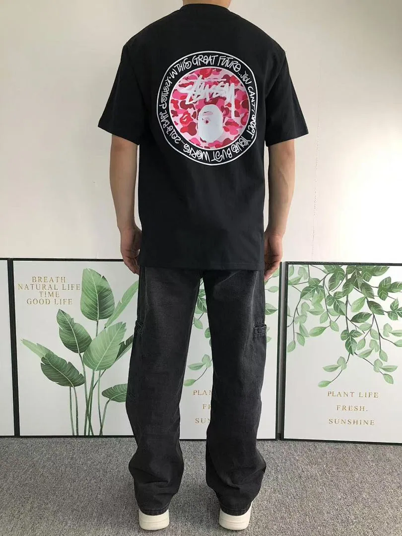 BAPE White Stussy Red Logo Bundle T-Shirt product photo 4