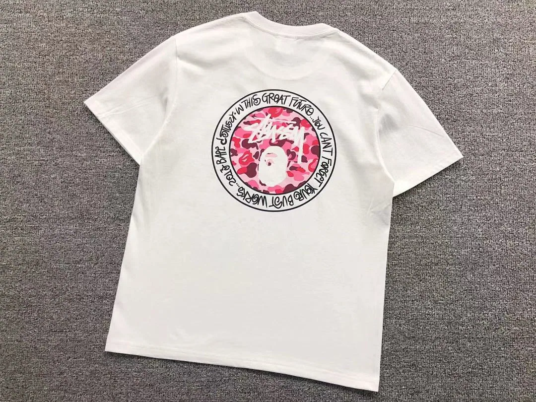 BAPE White Stussy Red Logo Bundle T-Shirt product photo 7