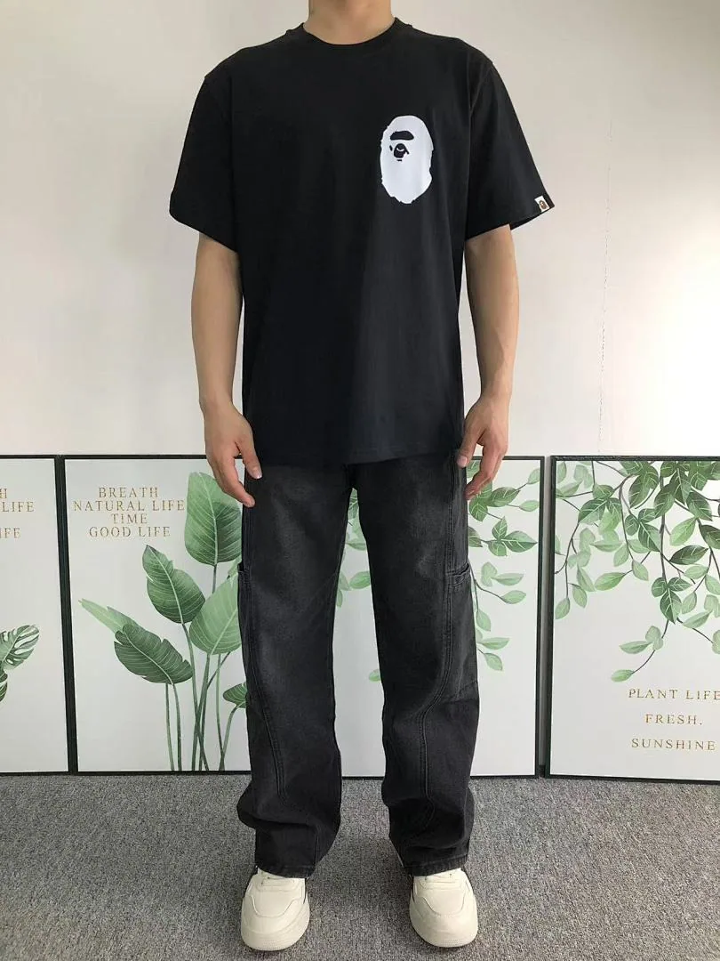 BAPE Black Shark Outline White T-Shirt Style 3 product photo 3