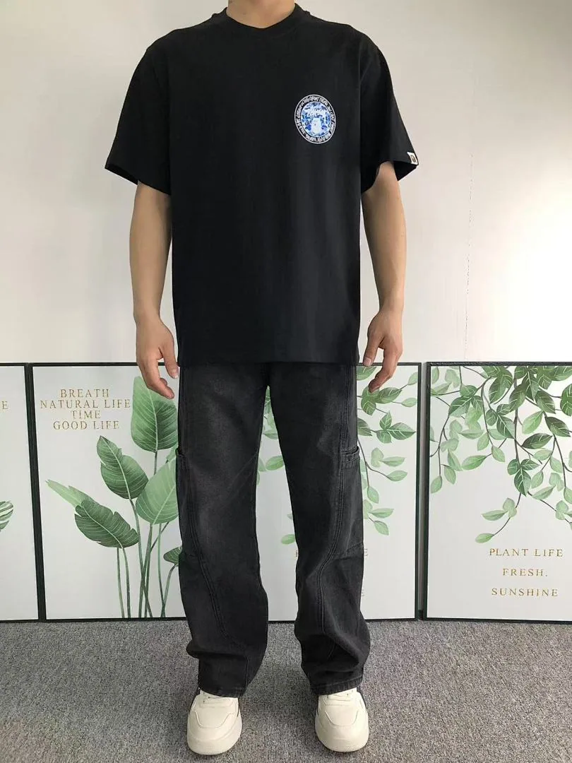 BAPE Black Stussy Blue Camo Circle T-Shirt product photo 3