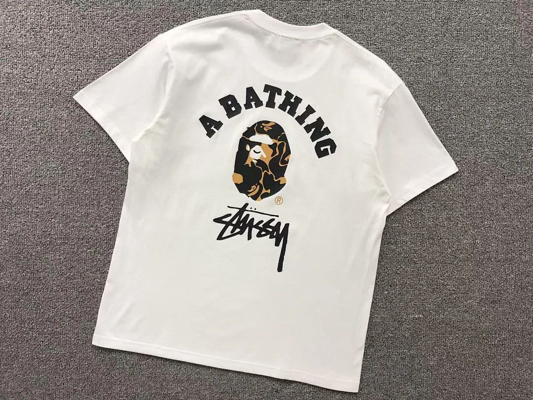 BAPE White Bathing Ape Stussy T-Shirt product photo 8
