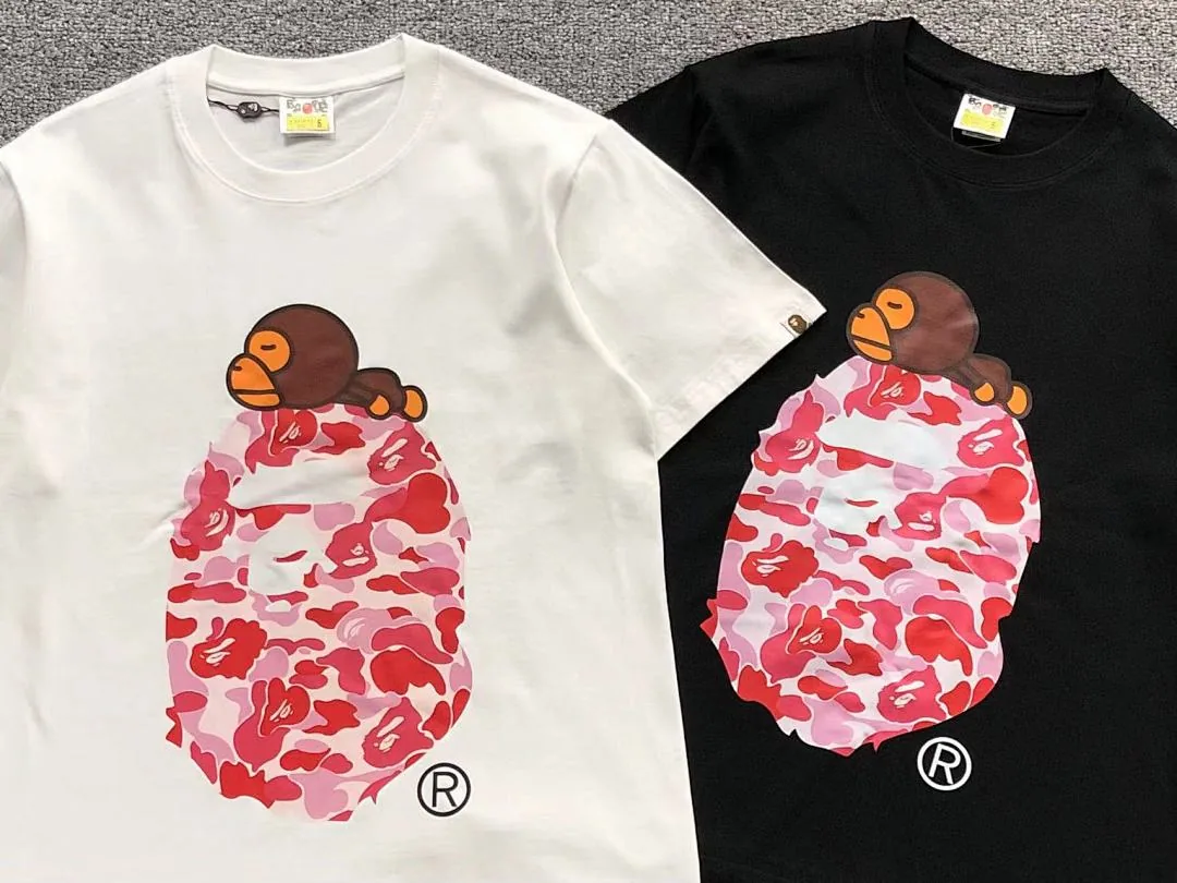 BAPE White Red Camo Milo Ape T-Shirt product photo 7