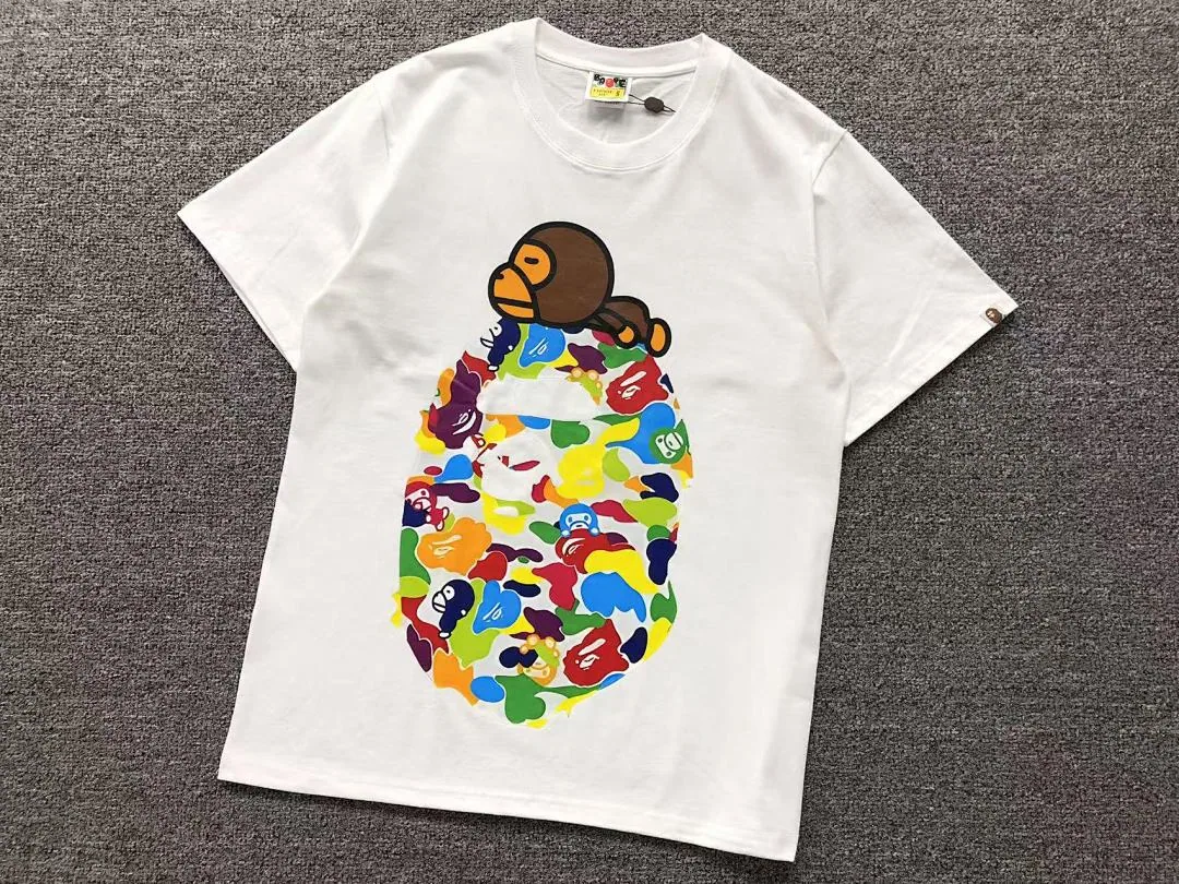 BAPE White Milo Pattern Colorful T-Shirt Style 2 product photo 7