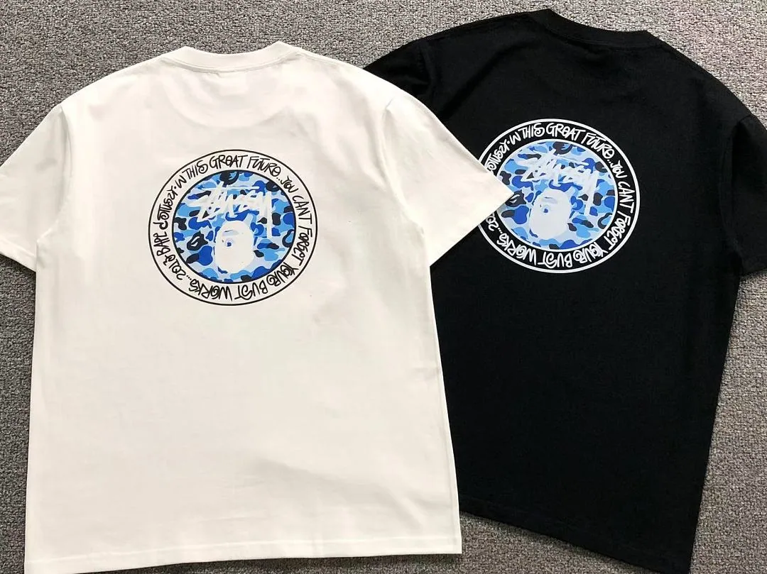BAPE White & Black Space Emblem T-Shirt Big Back Print product photo 6