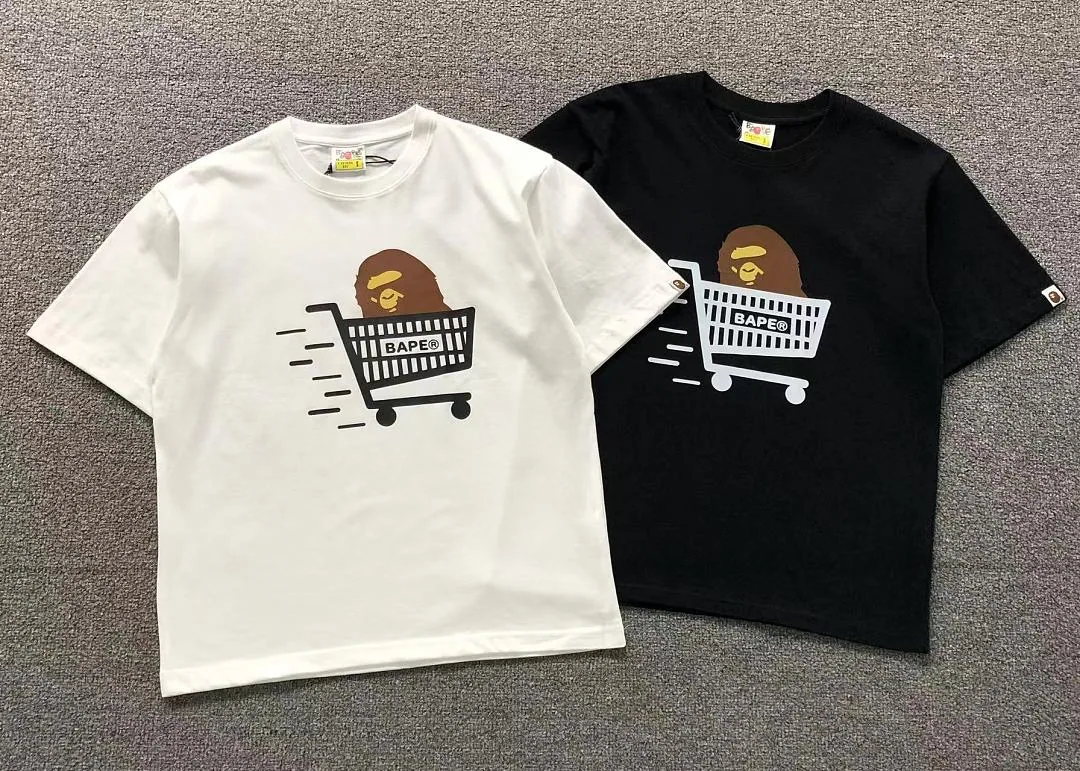 BAPE White & Black Milo Shopping Cart T-Shirt product photo 5