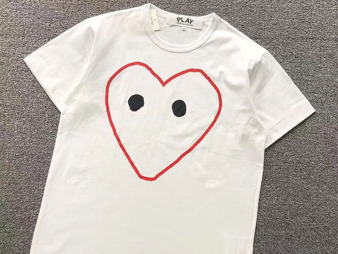 CDG White Heart Outline T-Shirt product photo 7