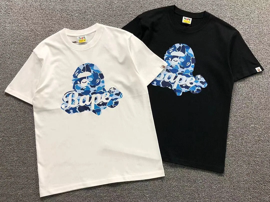 BAPE White & Black Blue Camo BAPE Script T-Shirt product photo 5